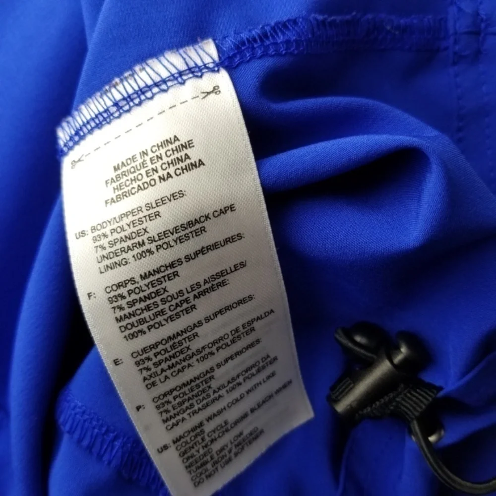 ADIDAS-  Mens Medium M  Royal Blue/White Pipe Pullover Windbreaker Quarter Zip